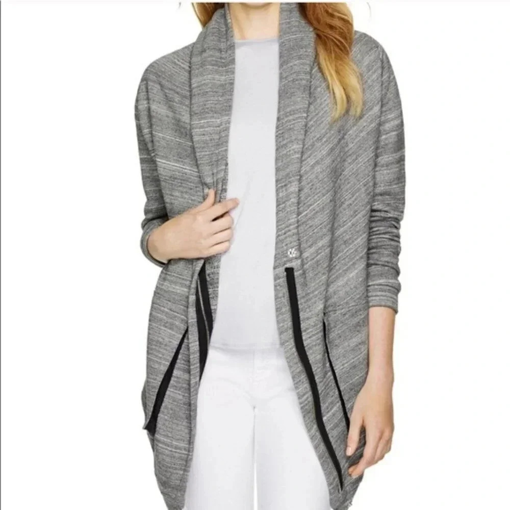 ARITZIA | WILFRED FREE ROUSSEAU ZIP UP  SWEATER IN DARK GREY